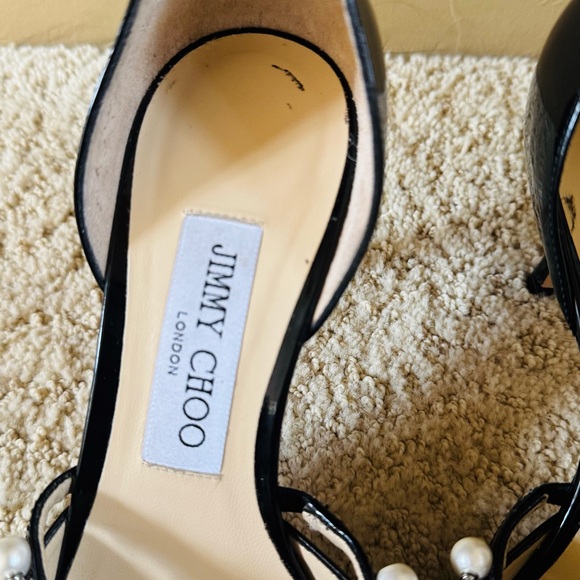 Jimmy Choo Black Heels with Pearl Accents - Picture 12 of 14
